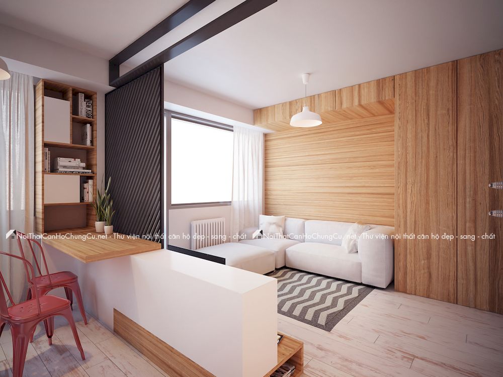 Thiết kế nội thất căn hộ chung cư 47m2 Jamila Khang Điền