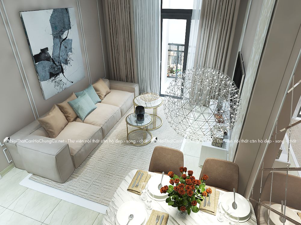 Thiết kế nội thất căn hộ chung cư 71m2 Saigon South Plaza
