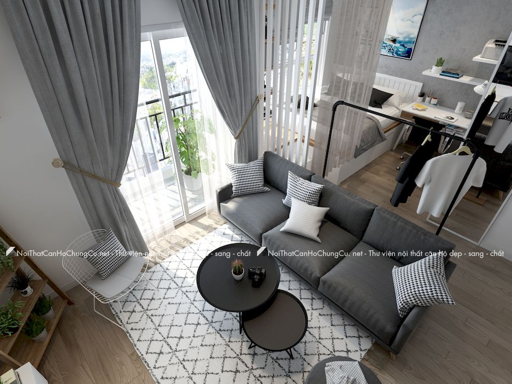 Thiết kế nội thất căn hộ chung cư 45m2 Safira