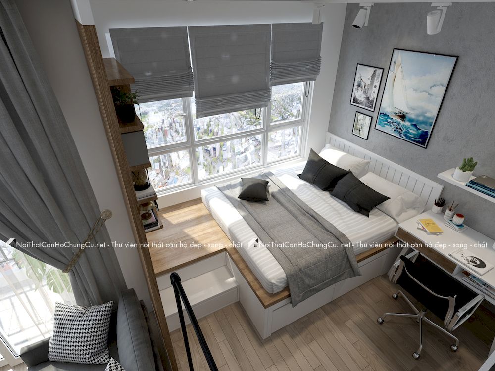 Thiết kế nội thất căn hộ chung cư 45m2 Safira