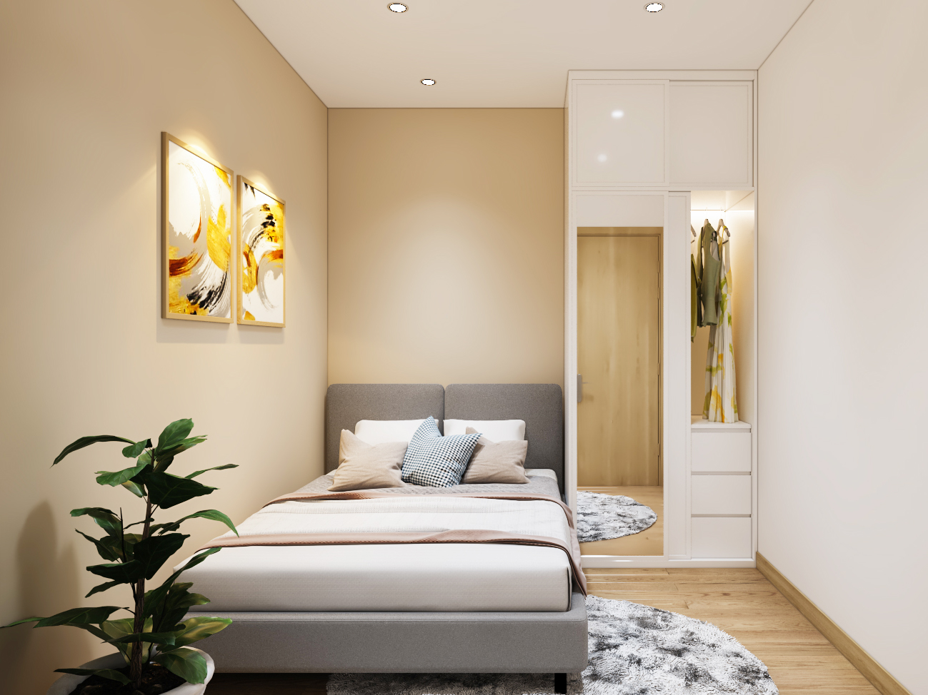 Thiết kế nội thất căn hộ chung cư 52m2 Hà Đô
