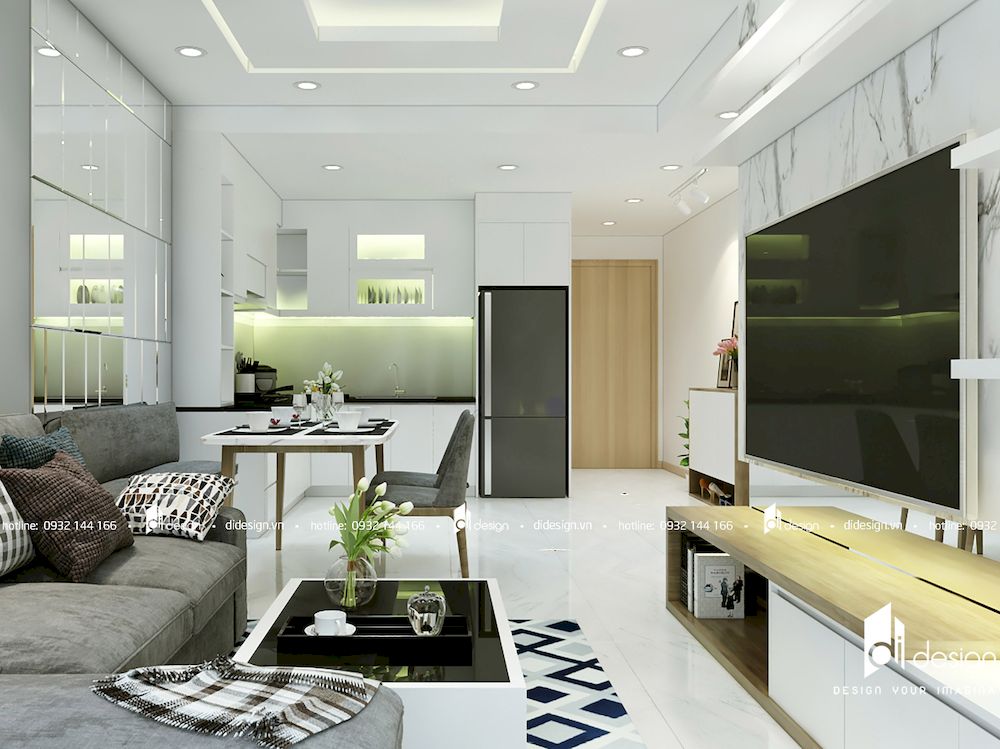 Thiết kế nội thất căn hộ chung cư 82m2 Sadora Sala 2 phòng ngủ