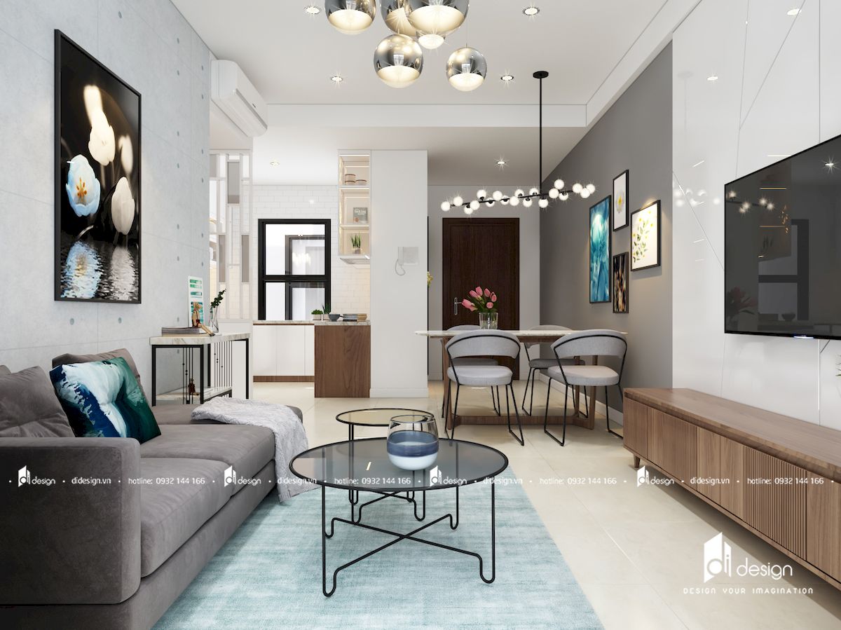 Thiết kế nội thất chung cư Picity 90m2 - phòng khách