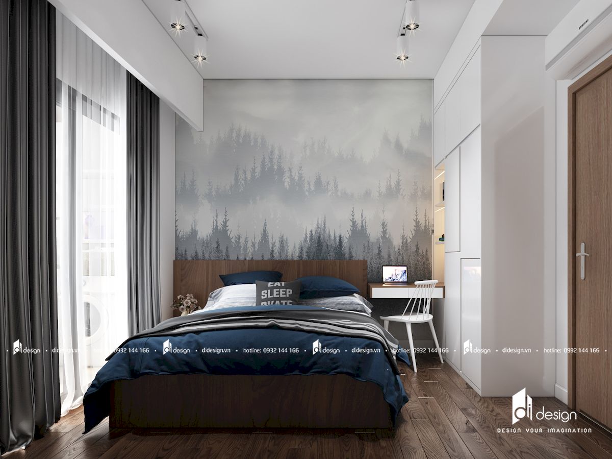 Thiết kế nội thất chung cư Picity 90m2 - phòng ngủ