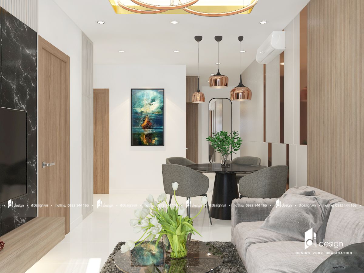 Thiết kế nội thất chung cư Saigon Mia 70m2 hiện đại