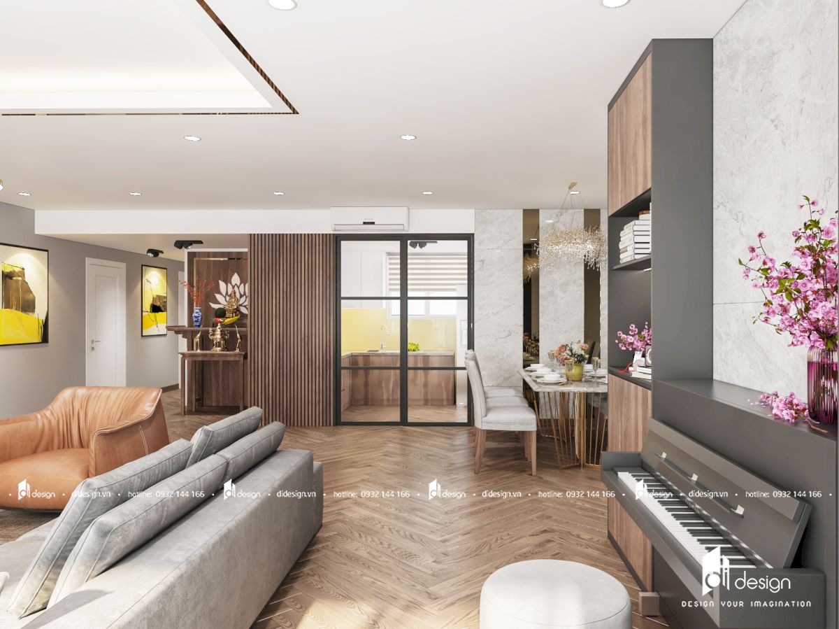 Thiết kế nội thất căn hộ chung cư Vista Verde 89m2 sang trọng