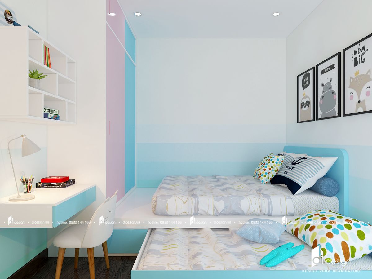 Thiết kế nội thất phòng ngủ cho trẻ em căn hộ Saigon Mia