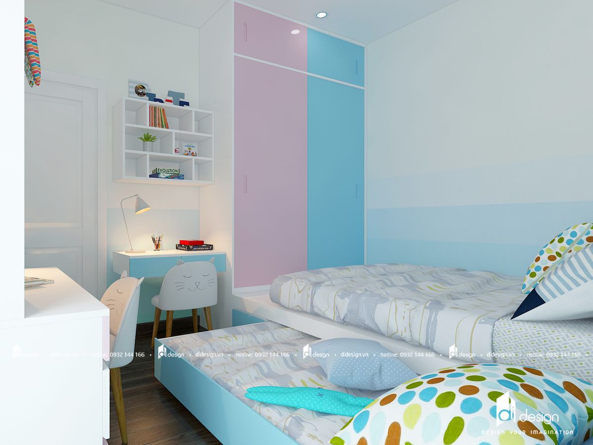 Thiết kế nội thất phòng ngủ cho trẻ em căn hộ Saigon Mia