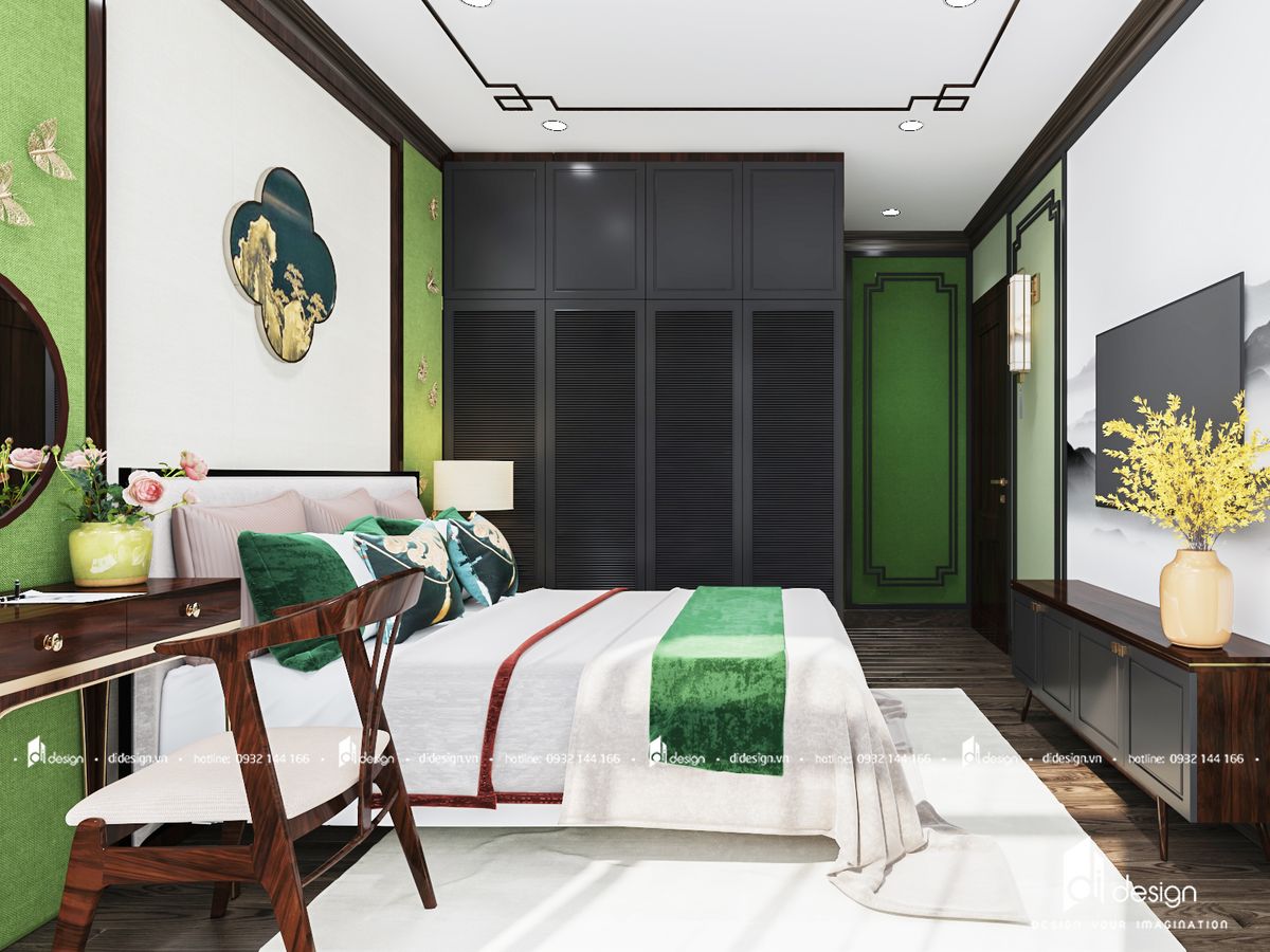 Thiết kế nội thất chung cư Safira Khang Điền 85m2 phong cách Đông Dương