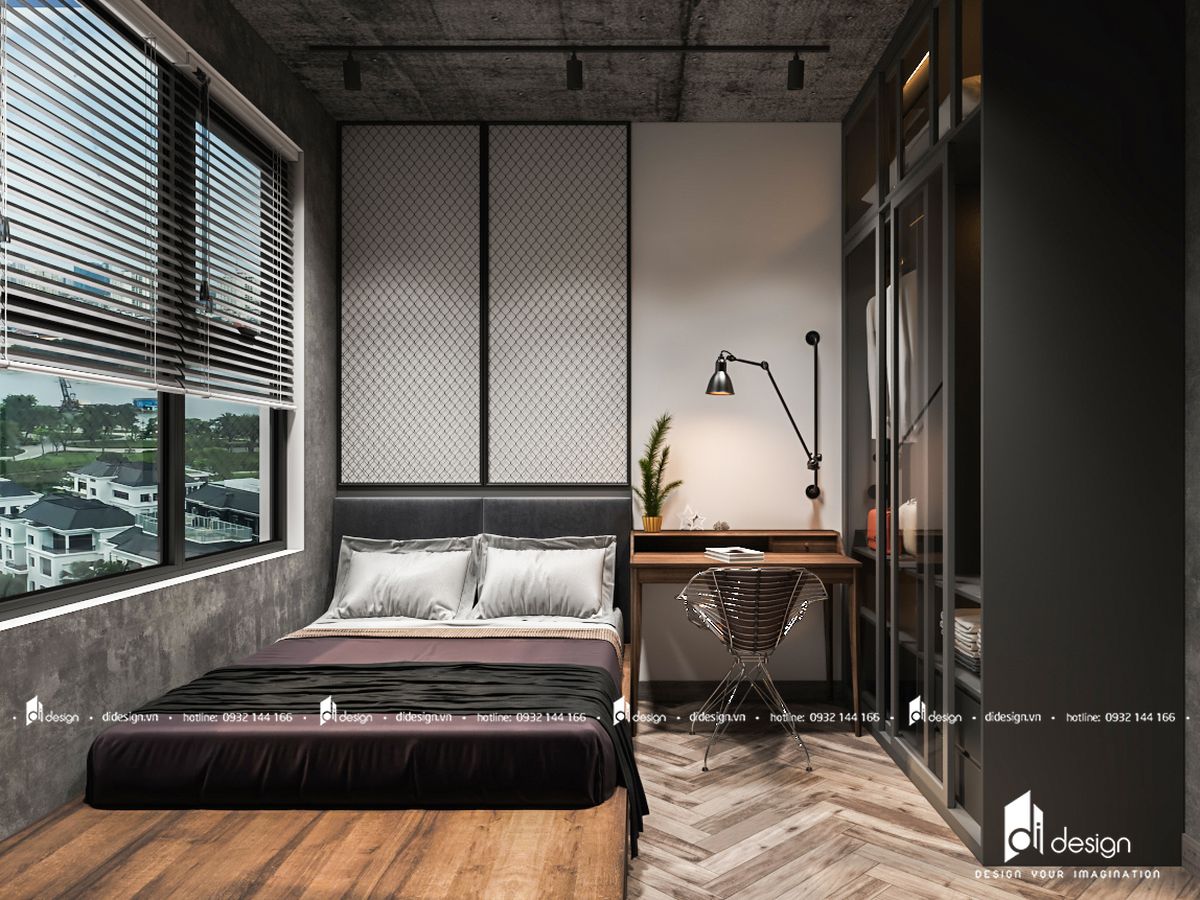 Thiết kế nội thất chung cư Safira Khang Điền 68m2 phong cách công nghiệp