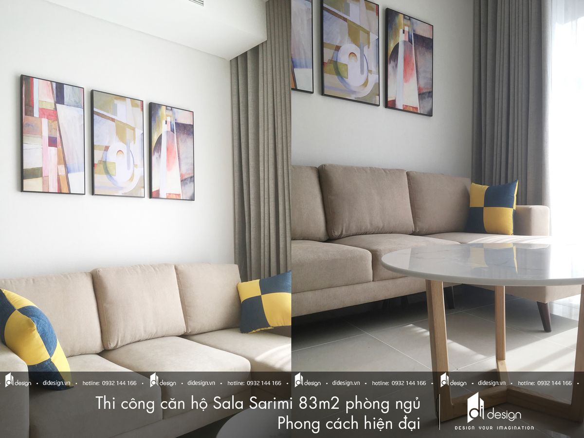 Thi công nội thất căn hộ chung cư Sala Sarimi 83m2