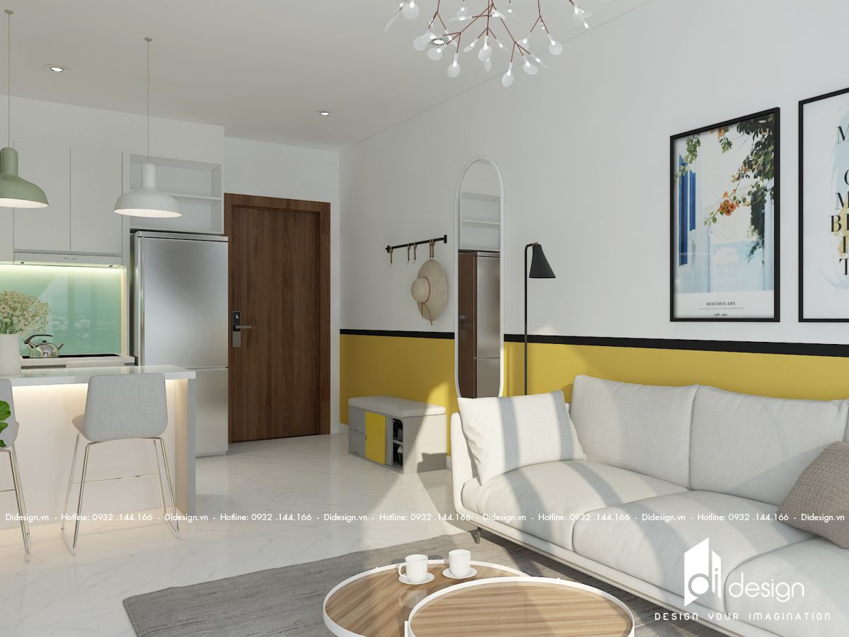 Thiết kế nội thất căn hộ chung cư 63m2 Safira Khang Điền