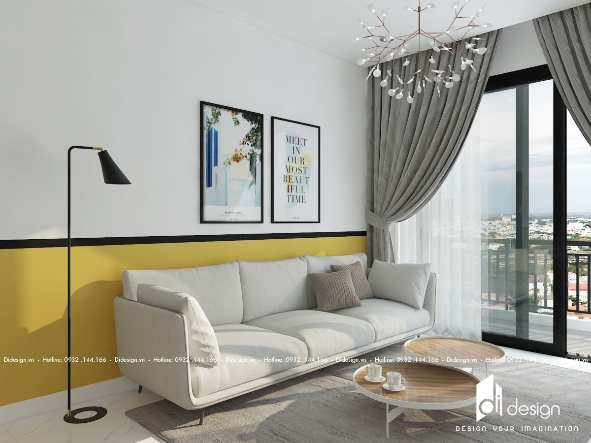 Thiết kế nội thất căn hộ chung cư 63m2 Safira Khang Điền