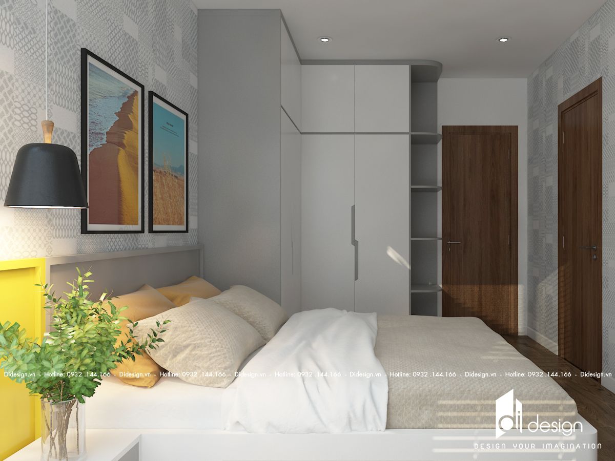 Thiết kế nội thất căn hộ chung cư 69m2 Viva Plaza vàng tươi đầy đủ tiện nghi
