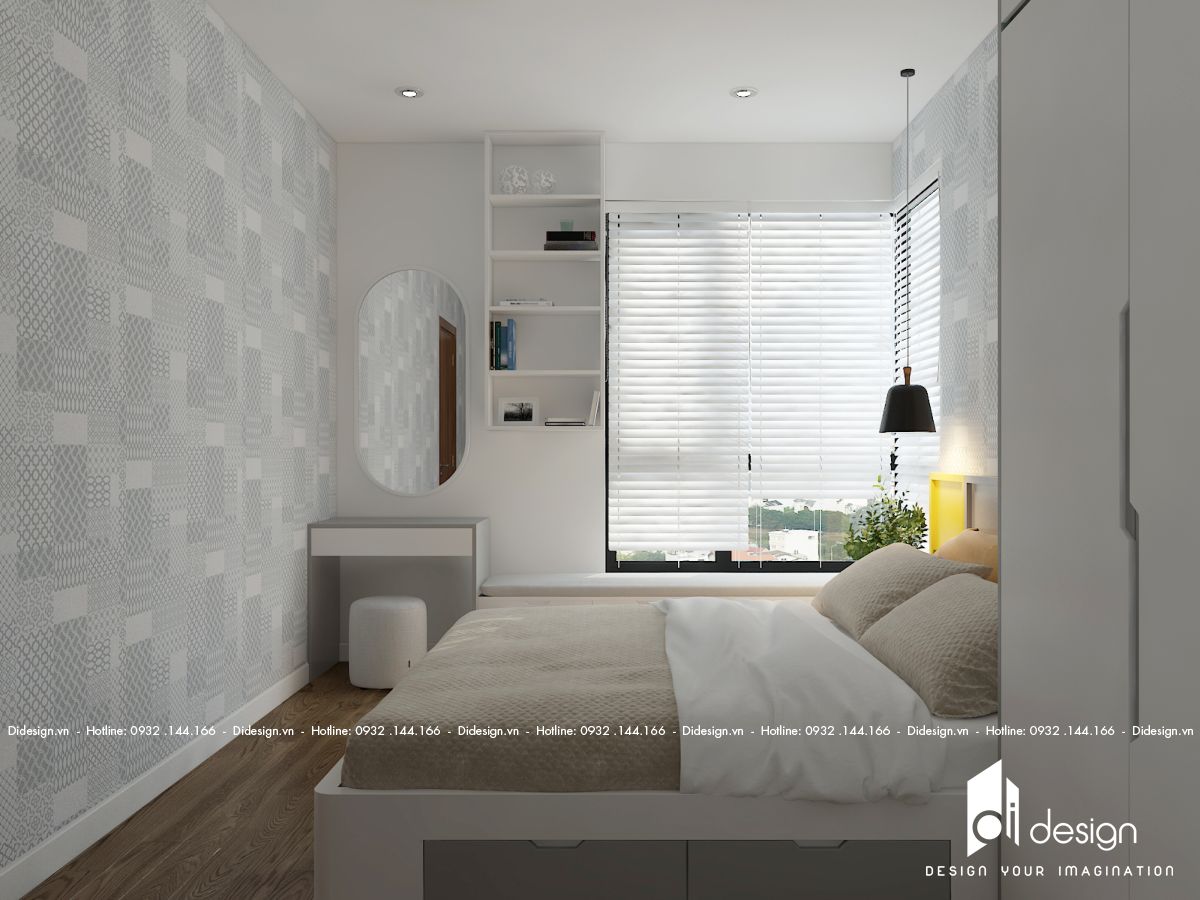 Thiết kế nội thất căn hộ chung cư 69m2 Viva Plaza vàng tươi đầy đủ tiện nghi