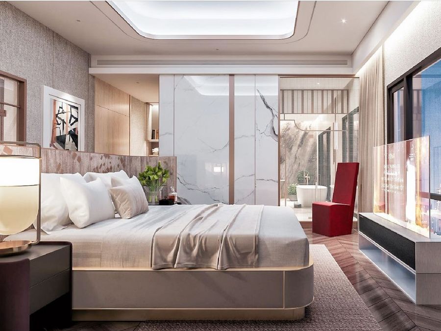 Thiết kế nội thất căn hộ Penthouse Stella Residence 350m2 -  Phòng ngủ Master