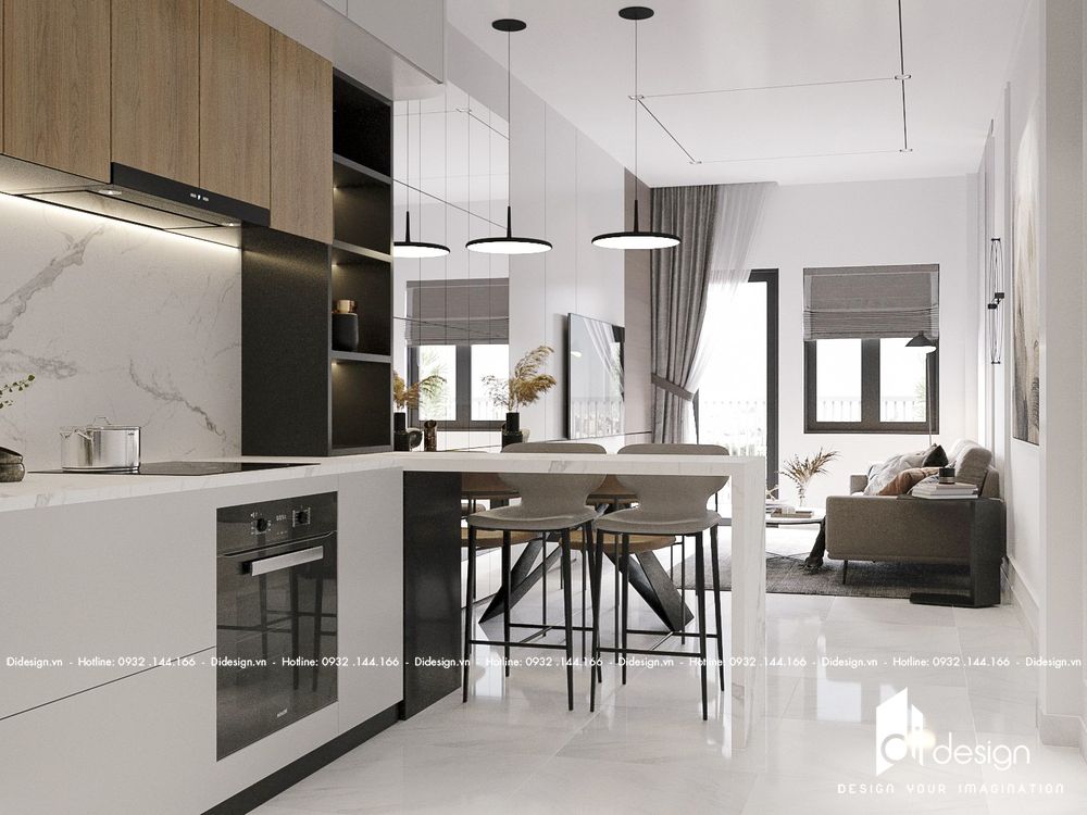 Nội thất căn hộ chung cư 68m2 Salto Residence  - phòng bếp