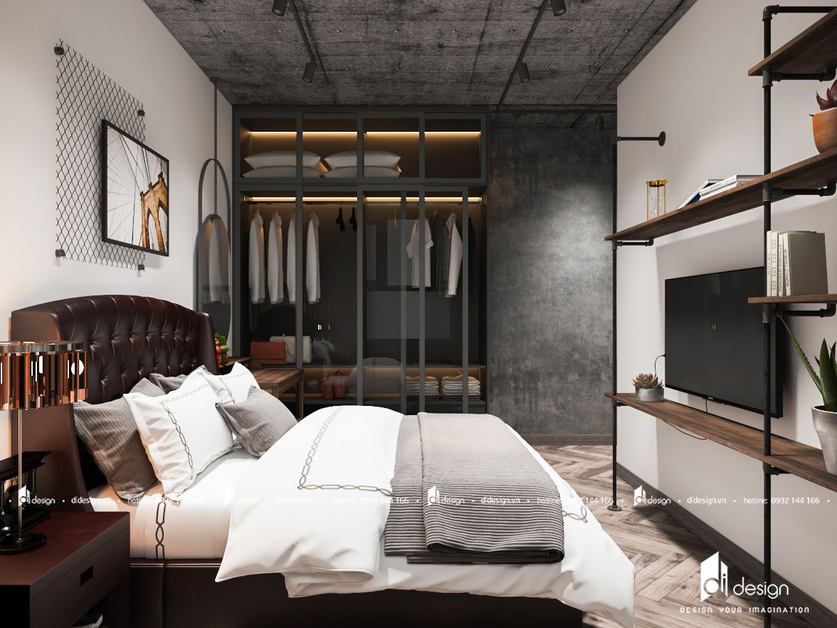 Thiết kế căn hộ theo phong cách industrial độc đáo - phòng ngủ