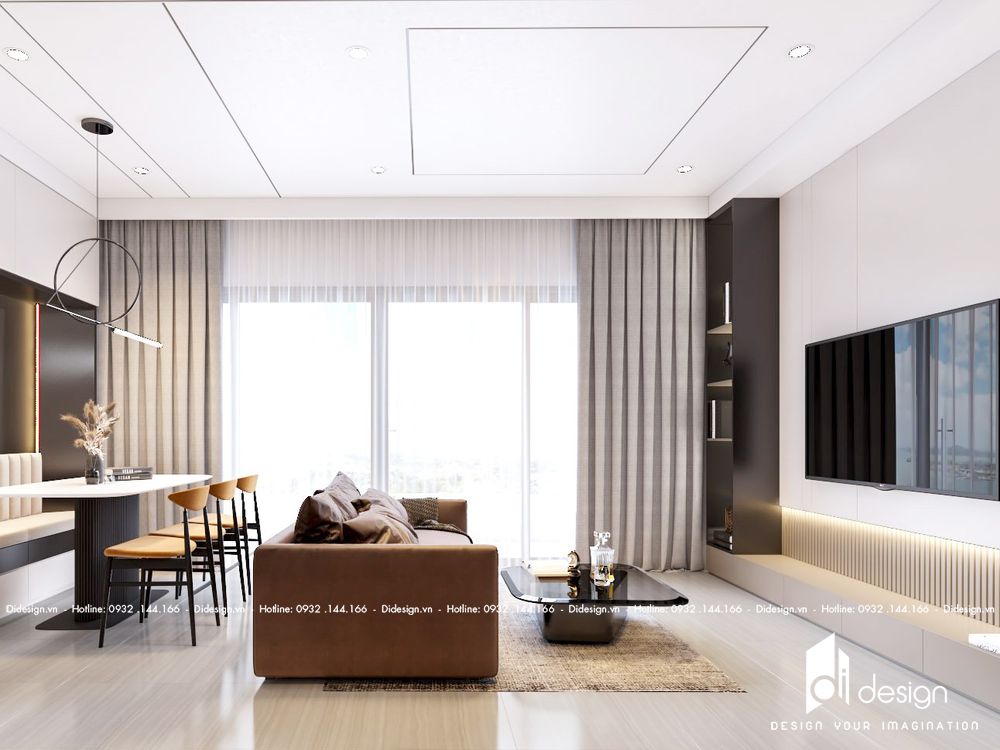 Thiết kế căn hộ Zenity Capitaland 2 phòng ngủ - phòng khách