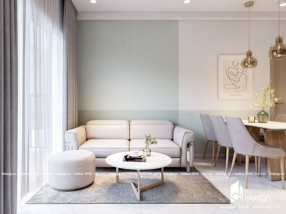 Thiết kế nội thất căn hộ Shizen Home đẹp tinh tế - phòng khách