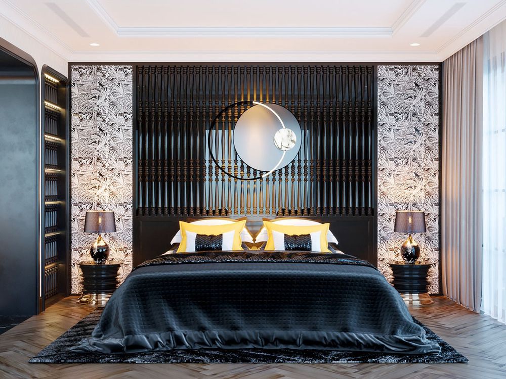 Thiết kế nội thất biệt thự phong cách Đông Dương truyền thống sang trọng và ấm cúng - phòng ngủ