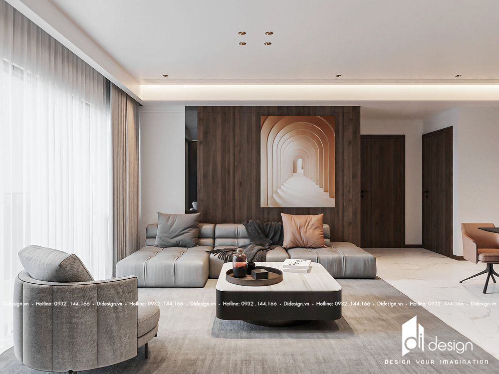 Thiết kế nội thất căn hộ The Horizon sang trọng - phòng khách