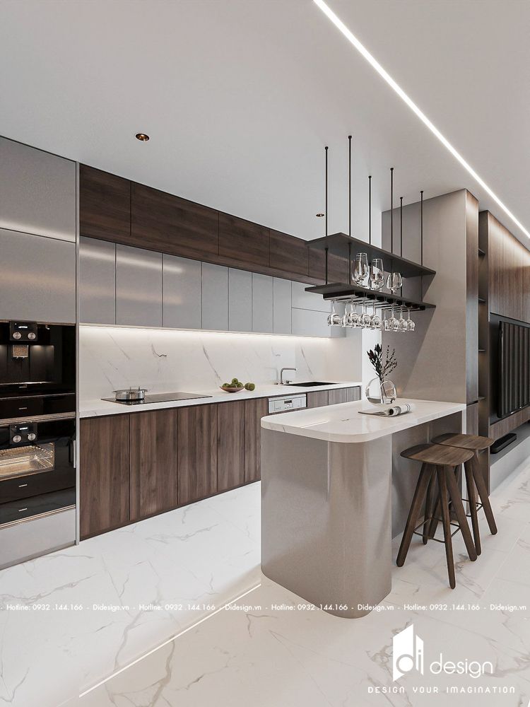 Thiết kế nội thất căn hộ The Horizon sang trọng - phòng bếp