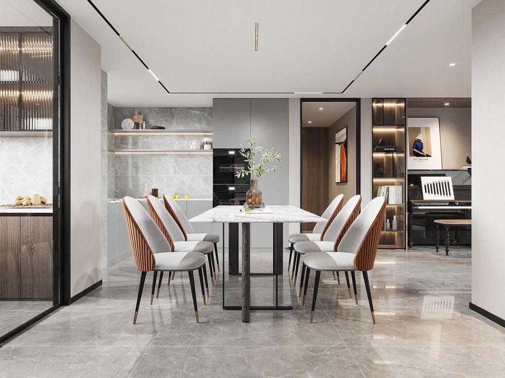 Thiết kế nội thất căn hộ Sky Linked Villa 165m2 - phòng bếp