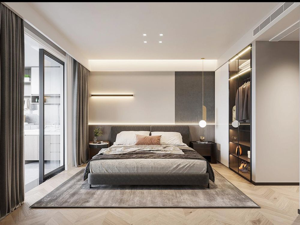 Thiết kế nội thất căn hộ Sky Linked Villa 165m2 - phòng ngủ