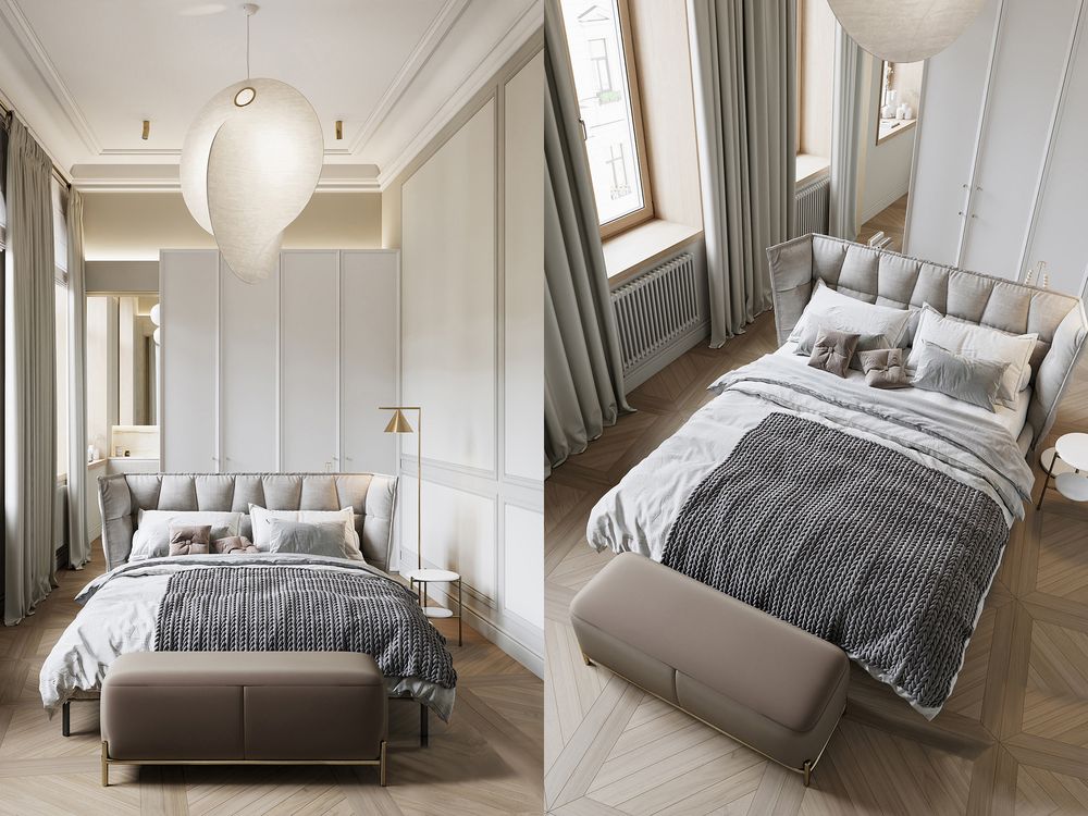 Thiết kế nội thất sang trọng thời thượng với điểm nhấn bằng đá cẩm thạch - phòng ngủ