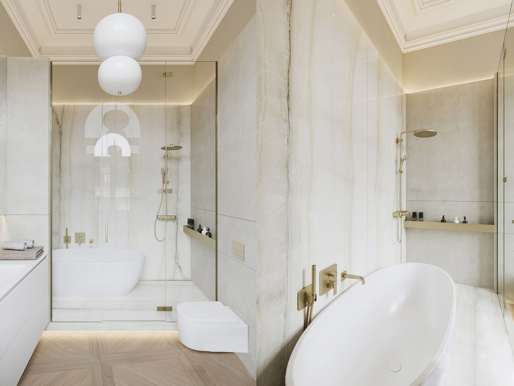 Thiết kế nội thất sang trọng thời thượng với điểm nhấn bằng đá cẩm thạch - phòng tắm wc