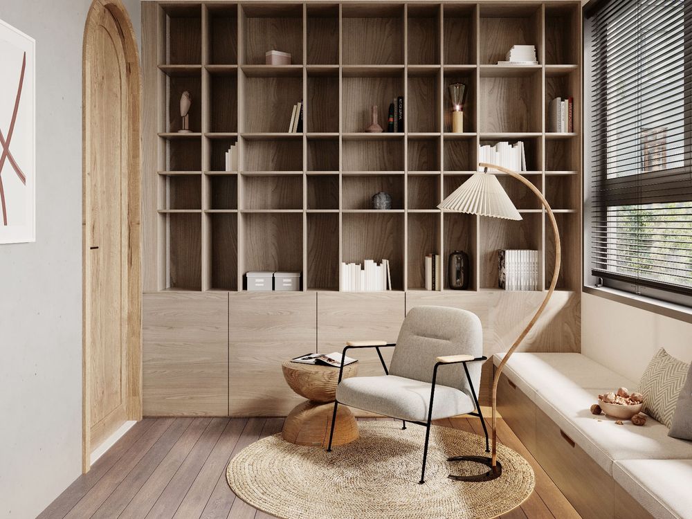 Thiết kế thi công nội thất nhà phố kiểu Nhật - phòng đọc sách