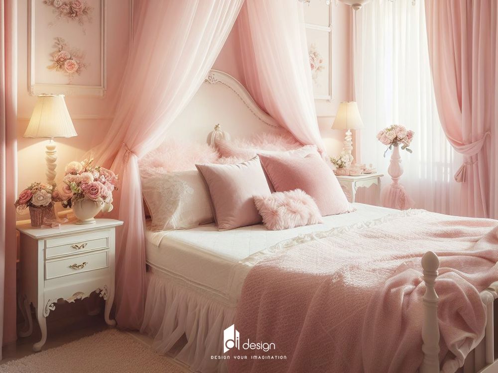 Phòng ngủ màu hồng công chúa niềm mơ ước của mọi bé gái