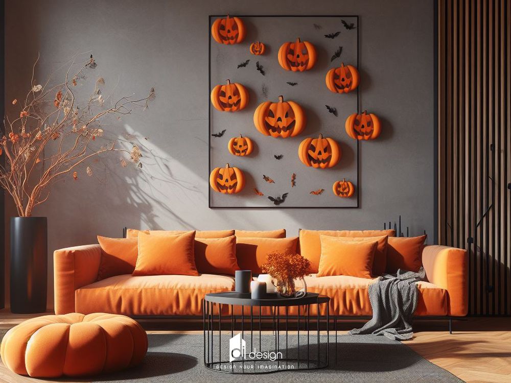 10 ý tưởng trang trí nội thất phòng khách đón Halloween 2023 siêu ngầu
