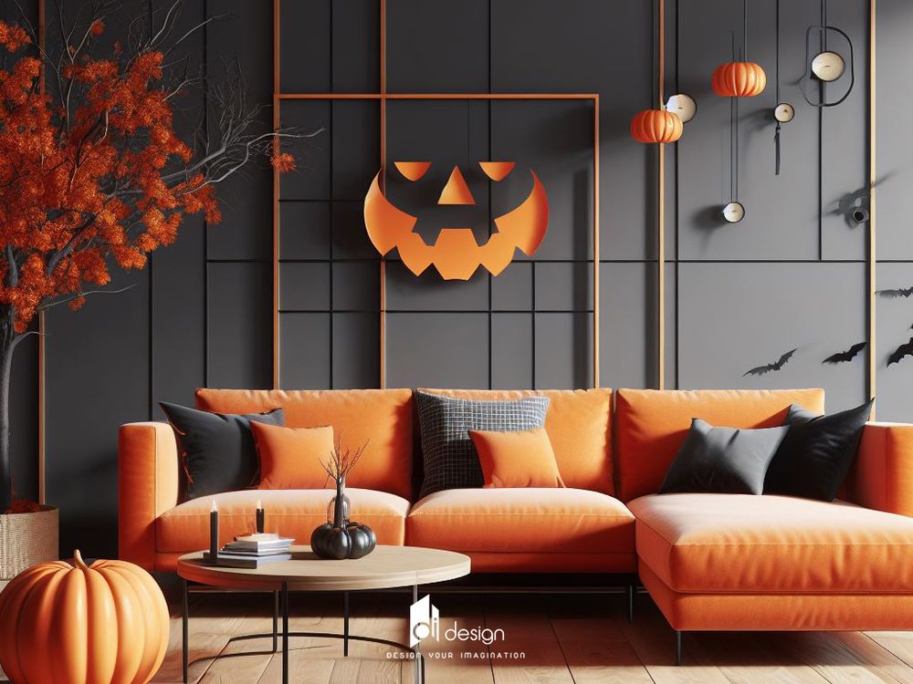 10 ý tưởng trang trí nội thất phòng khách đón Halloween 2023 siêu ngầu