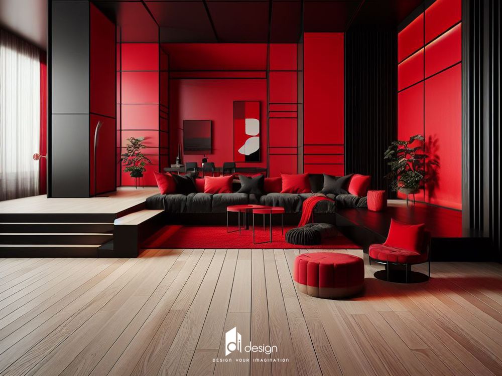 10 mẫu phòng khách màu đỏ đẹp và hợp phong thủy cho năm 2024