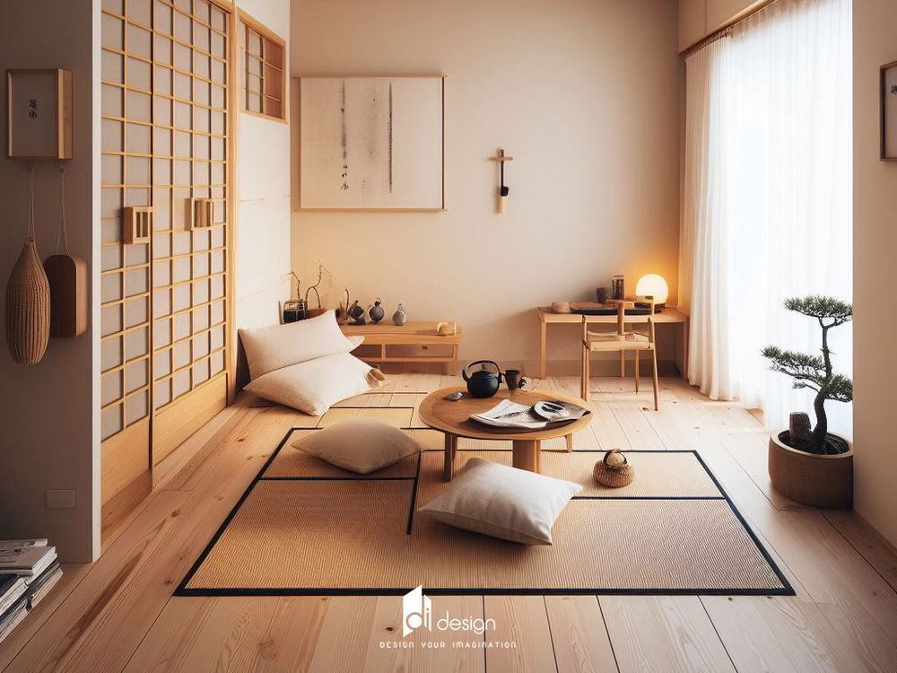 Phòng khách phong cách nội thất Nhật Bản