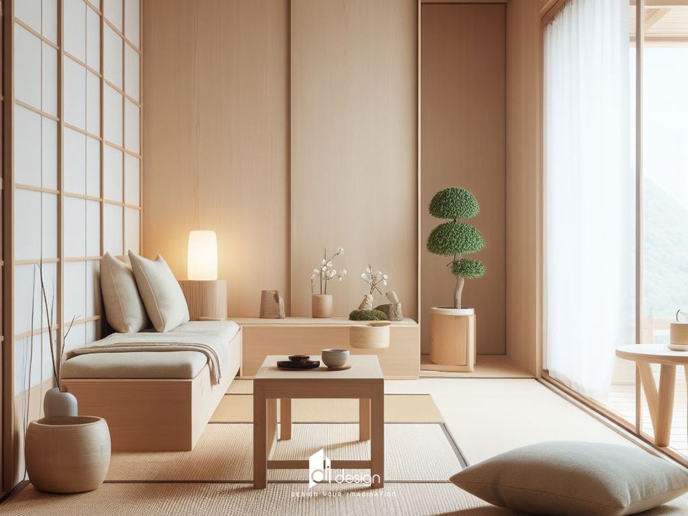 Phòng khách phong cách nội thất Nhật Bản