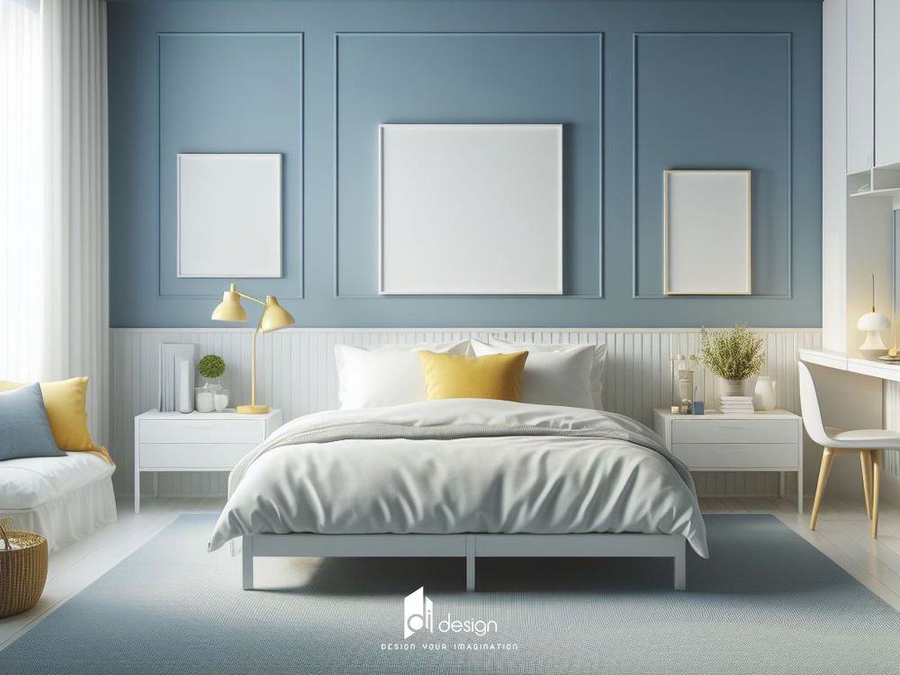 Cách trang trí phòng ngủ màu xanh dương