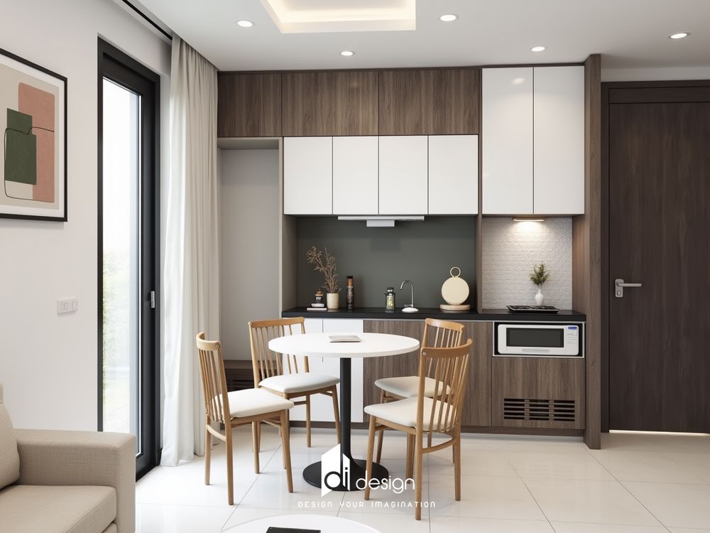 Thiết kế nội thất nhà chung cư 58m2 nhỏ xinh thoải mái và tiện nghi Thiết kế nội thất nhà chung cư 58m2 nhỏ xinh thoải mái và tiện nghi