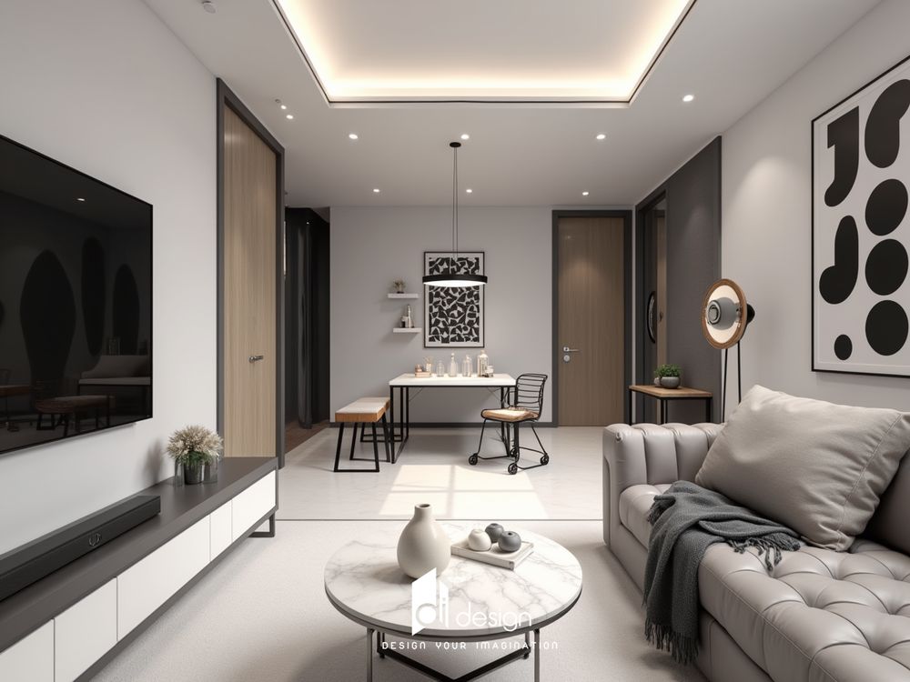 Nội thất căn hộ 67m2 De La Sol phong cách tối giản, hiện đại Nội thất căn hộ 67m2 De La Sol phong cách tối giản, hiện đại