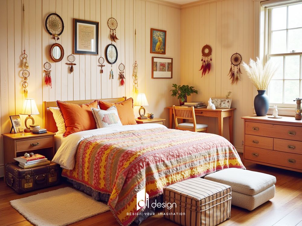 Thiết kế phòng ngủ phong cách Bohemian đẹp phóng khoáng và đầy cảm hứng Thiết kế phòng ngủ phong cách Bohemian đẹp phóng khoáng và đầy cảm hứng
