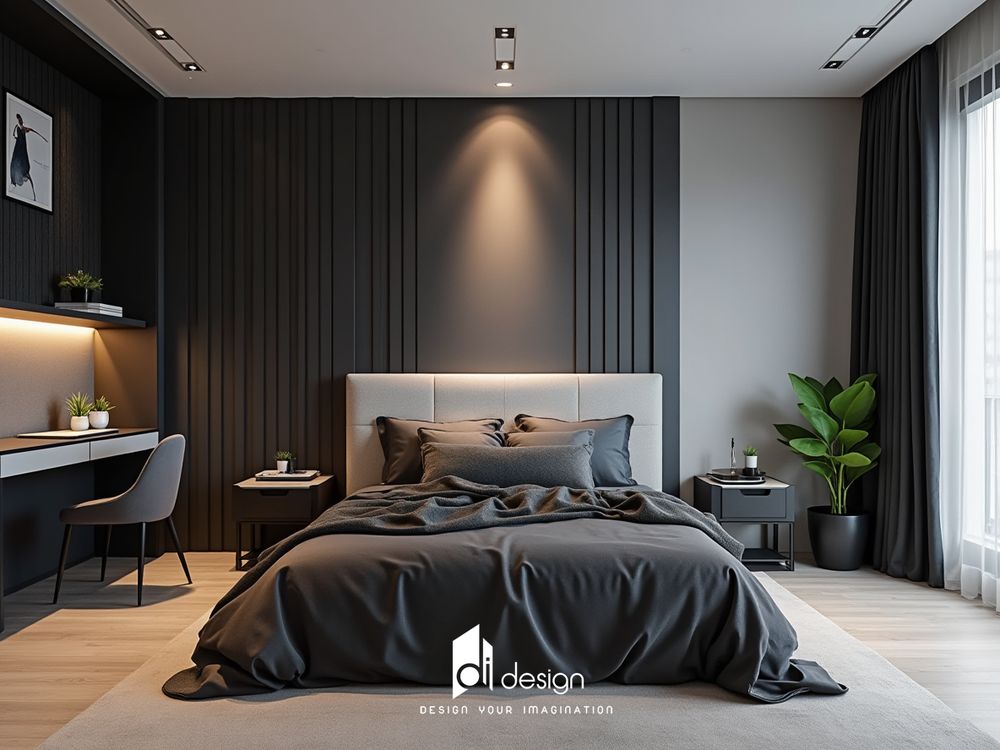 Thiết kế phòng ngủ màu đen đơn giản đẹp cá tính Thiết kế phòng ngủ màu đen đơn giản đẹp cá tính