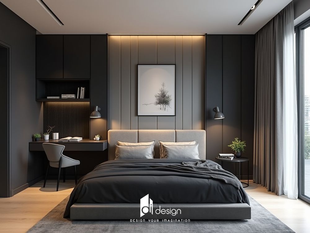 Thiết kế phòng ngủ màu đen đơn giản đẹp cá tính Thiết kế phòng ngủ màu đen đơn giản đẹp cá tính