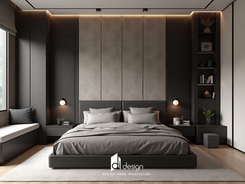 Thiết kế phòng ngủ màu đen đơn giản đẹp cá tính Thiết kế phòng ngủ màu đen đơn giản đẹp cá tính