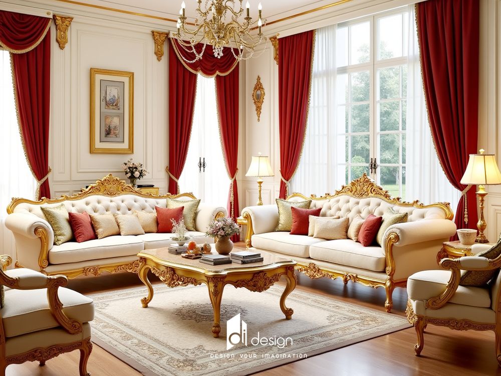 Thiết kế phòng khách cổ điển đẹp quyến rũ và sang trọng
