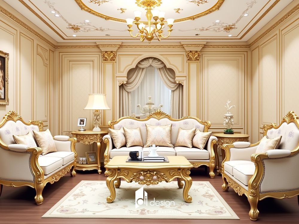 Thiết kế phòng khách cổ điển đẹp quyến rũ và sang trọng