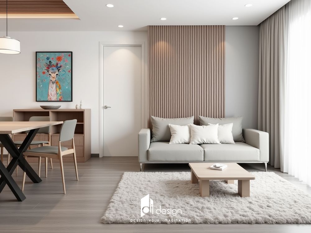 Mẫu thiết kế căn hộ 2 phòng ngủ 65m2 phong cách Scandivanian Mẫu thiết kế căn hộ 2 phòng ngủ 65m2 phong cách Scandivanian