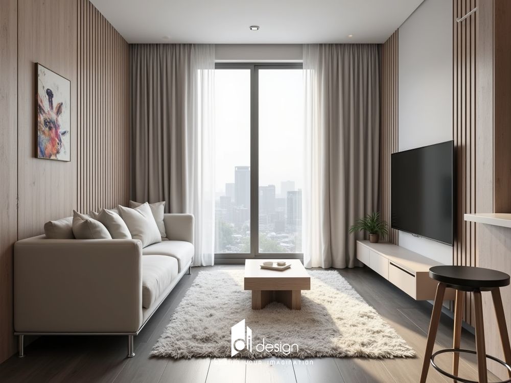 Mẫu thiết kế căn hộ 2 phòng ngủ 65m2 phong cách Scandivanian Mẫu thiết kế căn hộ 2 phòng ngủ 65m2 phong cách Scandivanian