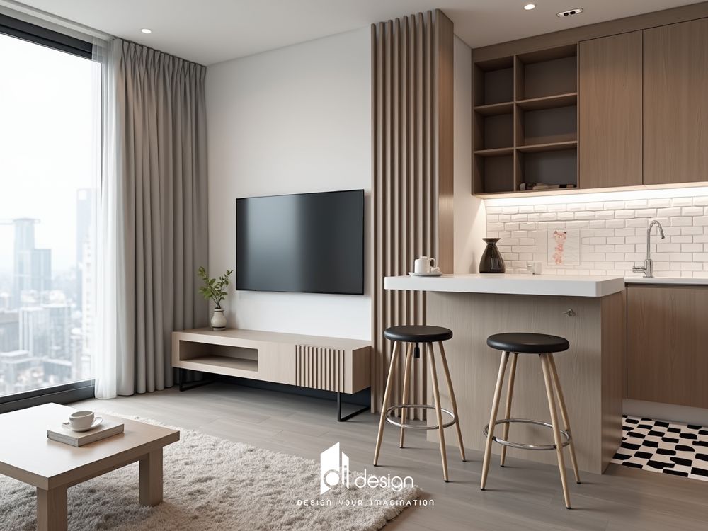 Mẫu thiết kế căn hộ 2 phòng ngủ 65m2 phong cách Scandivanian Mẫu thiết kế căn hộ 2 phòng ngủ 65m2 phong cách Scandivanian